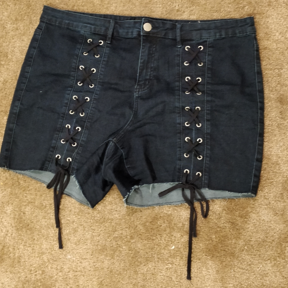 Strappy Jean Shorts